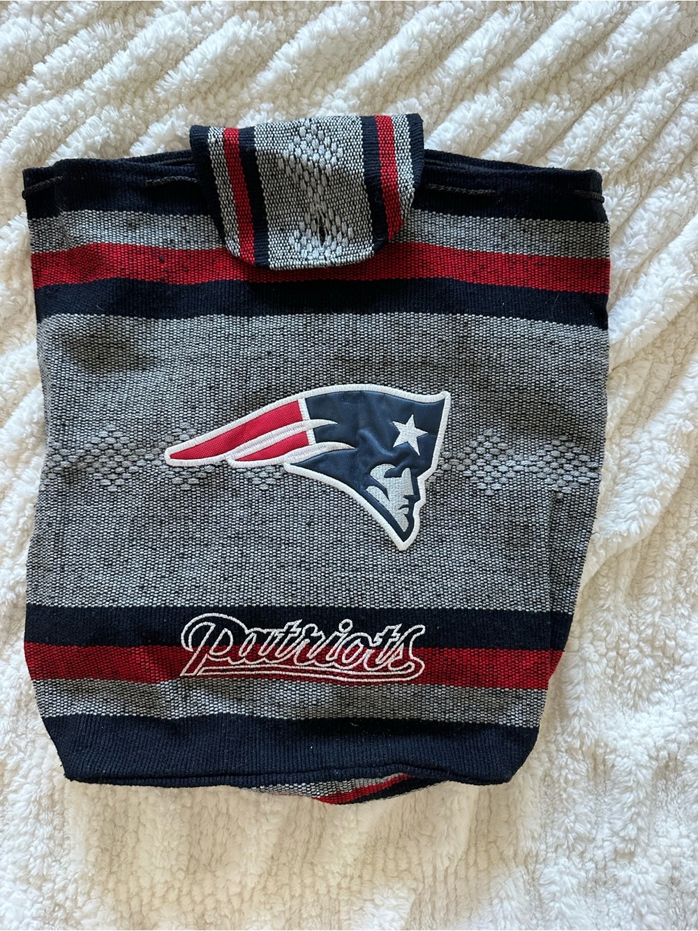 New England Patriots Gray & Navy Knit Backpack